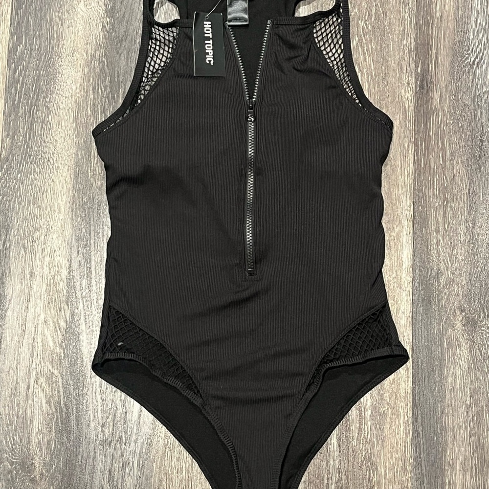 Hot Topic Black Mesh Kids Bodysuit